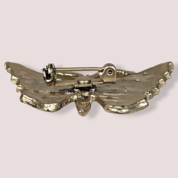 (2/$20) V. Gold Tone Butterfly Brooch - Picture 4 of 6